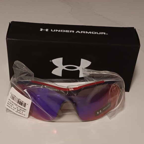 UNDER ARMOUR Sunglasses YARD PRO Unisex Navy Red White Frames Infrared Lens NEW - Picture 1 of 11